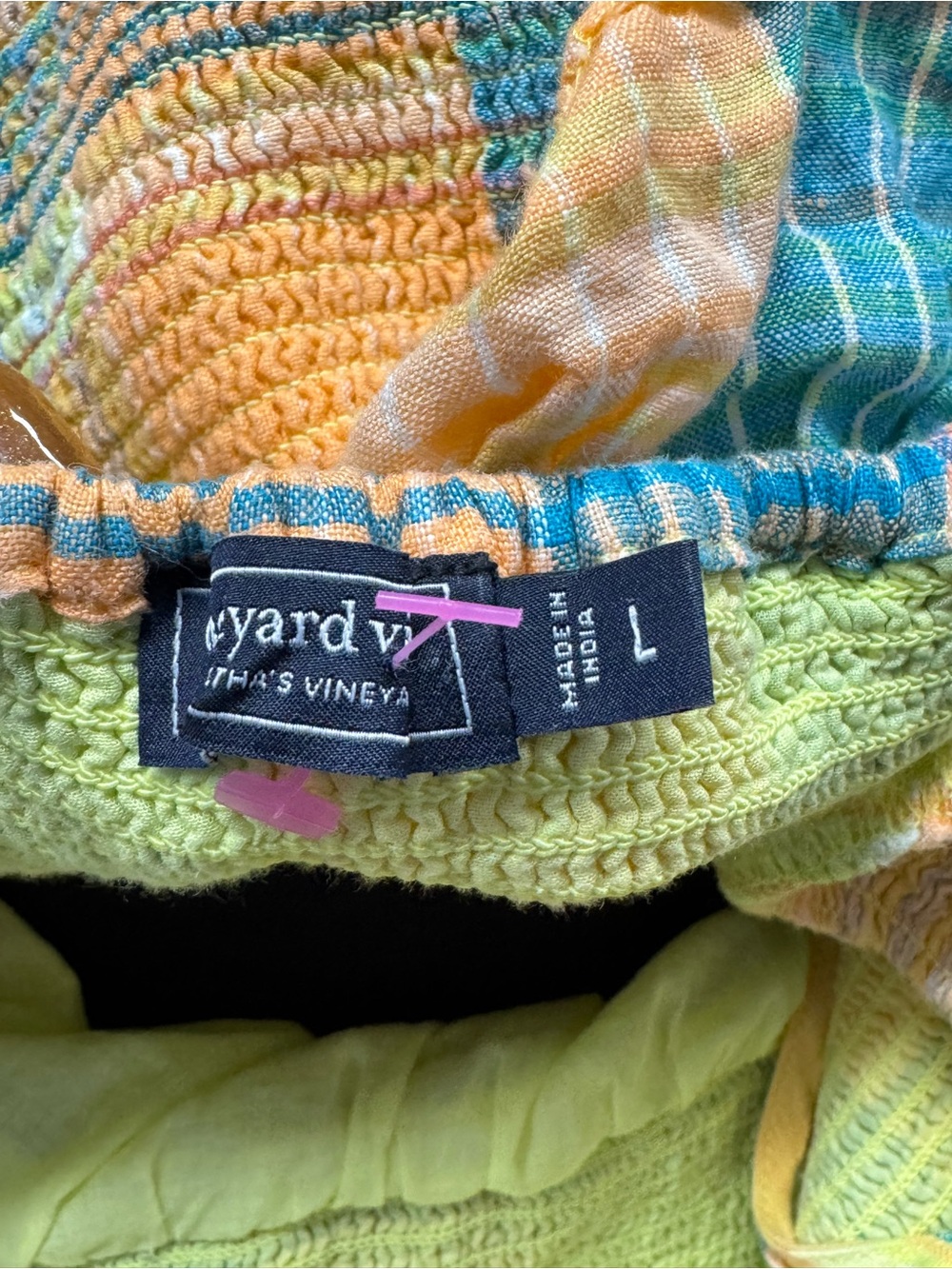 Vineyard Vines Yellow & Teal Plaid Ruffle Sundress - Picture 4 of 4